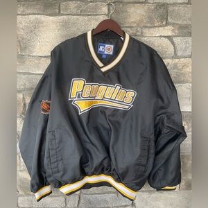 Vtg NHL Pittsburgh Penguins Starter Pullover Hockey Jacket XXL Coat Windbreaker